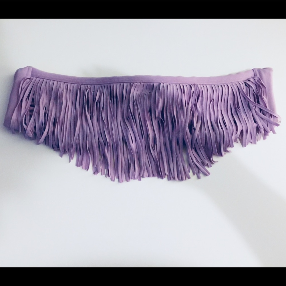 👙 NWOT L Space Lavender fringe 2 piece bathing suit - Picture 3 of 8